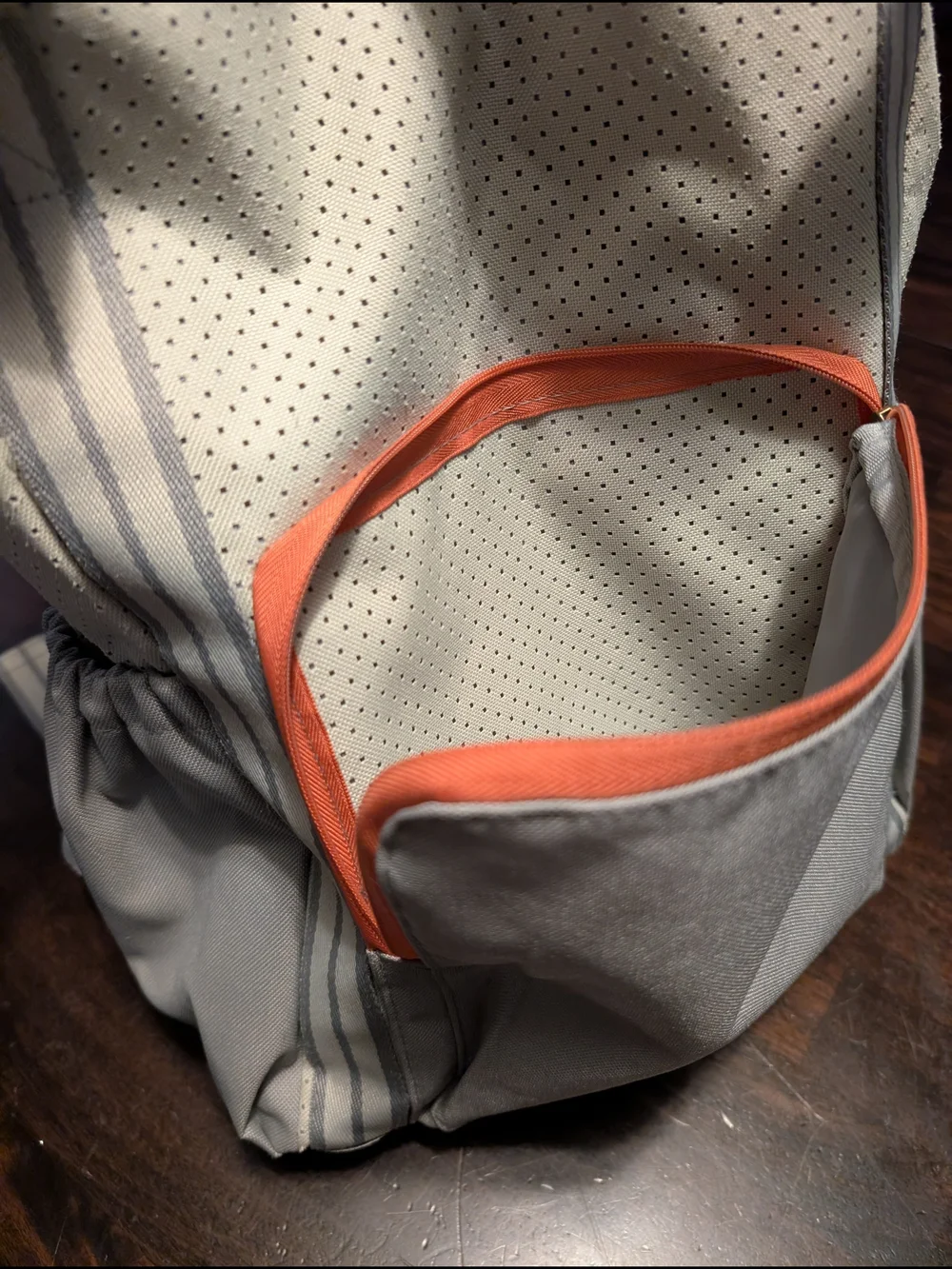 Thirty-One Gray and Orange Backpack Shoulder Bag